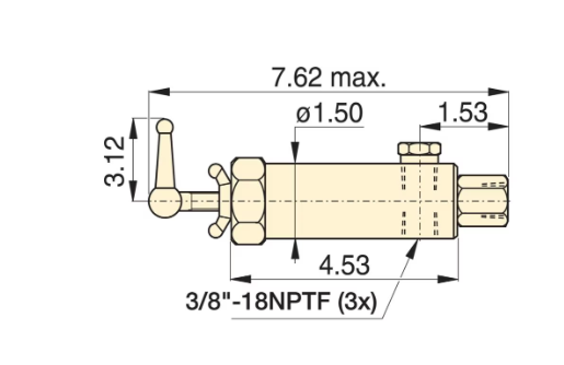 Фото товара "V-152 Предохранительный клапан 55-700 бар, 3x3/8" NPTF"